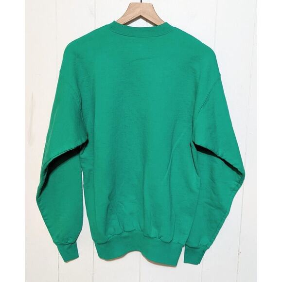 Hanes Sweatshirt Mens M Green EcoSmart Solid Crew Neck Long Sleeve Pullover - Picture 2 of 5